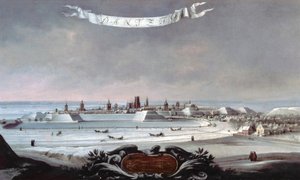 Utsikt over Danzig (Gdansk) om vinteren